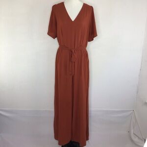 IVY STREET WOMEN CHESTNUT V-NECK SHORT SLEEVES,  PALOOZA LEGS JUMPSUIT SIZE 1X